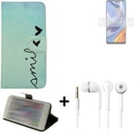 For Motorola Moto E32s protective case + EARPHONES cover bag wallet flipstyle Ca