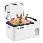 WOLTU Glacière Électrique 12V 220V, Glacière à Compression, Mini Frigo, Mini Réfrigérateur Portable, 22L, Mini Congélateur pour Voiture, Camping-car, Camion, Bateau, Blanc