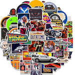 Back To The Future - Retro Stickers Decals Water Resistant For Laptops, Phones, Phone Case, Consoles, Walls, Luggage Case, Books, Game (50 Stickers)