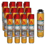 SIKA - Lots de 12x Mousses expansive Sika Boom 128, Expansion 20L, Usage tous sens, 3x750ml + 1x Mousse polyuréthane Sika Boom 528, PISTOLABLE, Rendement 23L, Séchage ultra rapide, 500ml