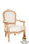 Biscottini Fauteuil Enfant Accoudoirs Petite Fille Chaise Baroque Français White