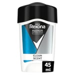 REXONA MEN - Déodorant Homme Clean Scent - Stick Anti-transpirant - 3x plus efficace contre la transpiration - Protection 96h - 45ml