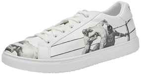 DOGO Homme Cuir Vegan Blanc Baskets - Kunsthalle Motif-44