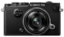 Olympus PEN-F Kit, Appareil Photo Micro 4/3 (20 MP, Stabilisation d'Image 5 Axes, Viseur Électronique) + Objectif M.Zuiko 17mm, Focale Fixe Lumineuse, Noir