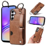 Samsung Galaxy A05s      Hand Strap PU Card Case    Brown