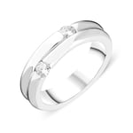 18ct White Gold 0.26ct Diamond Double Band Ring