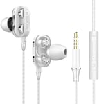 White Écouteurs intra-auriculaires mains libres avec micro, écouteurs HiFi A4, écouteurs stéréo basse, écouteurs de sport de jeu, casque Jack 3.5mm, écouteurs pour PC et ordinateur portable ""Nipseyteko