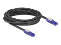 Delock - Nettverkskabel - Rj-45 (Hann) Vinklet Til Rj-45 (Hann) Vinklet - 5 M - 6 Mm - Utp - Cat 6 - Halogenfri, Uten Hindringer - Svart