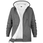 CityComfort Sweats à Capuche Femme Doublé Hoodie Pull Polaire Zippé Veste à Capuche Fourrée Blouson Doublé Vêtement Femme Hiver Chaud Tailles S-XL (Gris foncé, XL)