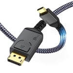 Maxonar USB C to DisplayPort 1.4 Cable 1M/3.3Ft 【2Pack】 8K@60Hz 4K@144Hz/120Hz 2K@240Hz 5K@60Hz Thunderbolt 3/4 to DP Cable HBR3 32.4Gbps for Macbook Pro/Air M2 iPad Pro Dell XPS [VESA Certified]