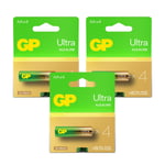 12 GP Ultra Alkaline AAA Batteries G-Tech LR03 1.5V No Mercury 4BL Pack EXP 2033