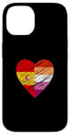 Coque pour iPhone 14 Drapeau LGBTQ Espagne Lesbienne Pride Cœur Amour LGBTQIA