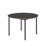 Muuto Base dining table round Ø110 cm Black linoleum-Plywood-Black