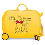 Disney Winnie The Pooh Children's Suitcase Ochre 50 x 39 x 20 cm Rigid ABS Side Combination Closure 78L 1.8 kg 4 Wheels Hand Luggage, Lemon Tree, Children's Suitcase