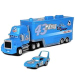 Bilar 2 3 Karaktärer Blixten McQueen & Kungen & Chick Hicks & Mack Truck Uncle Metall Diecast Leksaksfordon XH King Uncle