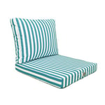 Coussins pour salon de jardin déhoussable 60x60cm - Rayure Turquoise