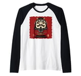 Daruma Doll Japan Japanese Art Samurai Ukiyo-e Vintage Raglan Baseball Tee