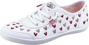 Skechers Femme Bobs B Cute Love Brigade Sneakers,Sports Shoes, White, 39 EU