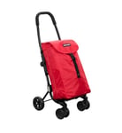 Chariot de Courses Pliable Playmarket Go Four, Quatre Roues, Couleur Rouge