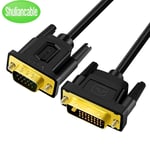 SHULIANCABLE Câble adaptateur DVI vers VGA DVI-D 24 + 1 vers VGA Câble mâle vers mâle Prise en charge 1080P Full HD pour PC DVD HDTV Moniteur - Type 1,8m