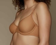 Nubian Skin Naked Bra Cafe Au Lait Size 40D Underwired Full Cup T-Shirt NC09 New