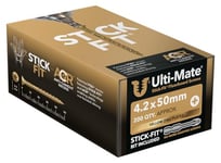 Ulti-Mate Lot de 200 vis adhésives pour plancher 4,2 x 50 mm Zinc et jaune FB42050