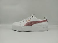 PUMA Carina Lift Glitz Jr Basket, White Lotus, 35.5 EU