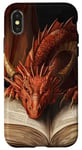 iPhone X/XS Aesthetic Gothic Red Dragon Reading Book Painting Bookish Case