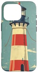 Coque pour iPhone 16 Pro Phare nautique vintage océan maritime