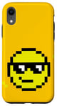 Coque pour iPhone XR Cool Smile Face Pixel Illustration Graphic Designs