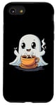 Coque pour iPhone SE (2020) / 7 / 8 Fantôme Mignon Buvant Du Café Drôle D'halloween