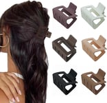 6 Pcs Small Claw Clips, 2square Matte Hair Claw Clips for Thin/medium Thick Hair