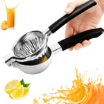 Manual Lemon Squeezer, Stainless Steel Lemon Juicer with Metal Squeezer Bowl, Non-Slip Grip, Dishwasher Safe, Heavy Duty Juice Extractor Single Press Citrus Juicer