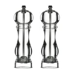 Premier Housewares Pepper Mills Grinders Set of 2 Pepper Grinder Pepper Mill Acrylic Mill Grinder Black Pepper Mill Pepper Grinder Refillable,Transparent,17 x 11 x 5 cm