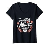 Womens Promoted to Abuela 2025 Mothers Day First Time Mom Pregnancy V-Neck T-Shirt