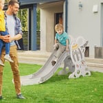 Kids Outdoor Baby Slide Freestanding  for Kids 1.5-3 Years Space Themed, Grey