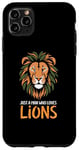 Coque pour iPhone 11 Pro Max Visage de lion drôle Meme Lions Citations Just A Man Who Loves Lions