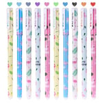 OFFCUP Stylos à Encre Gel, 10pcs Ensemble Stylom Encre Gel Color, 0.38mm Flamant Stylos à Bille à Encre Gel pour Enfants, Filles, Garçon,écriture, Dessin, école, Anniversaire