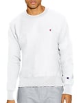 Champion Men's Crewneck, Reverse Weave, Heavyweight Fleece Sweatshirt, White-y06145, XS