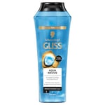 Schwarzkopf - Gliss - Shampooing Aqua Revive - Hair Repair - Hydrate Sans Alourdir - Cheveux Normaux à Secs - Complexe Hyaluron et Algue Marine - 90 % d'Ingrédients d'Origine Naturelle - 250ml