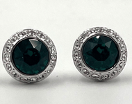 Swarovski Angelic Green Round Cut Crystal Stud Earrings 5646714