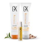 GK HAIR Global Keratin Moisturizing Shampoo And Conditioner 100ml With Free 10ml Argan Oil Serum For Dry Damaged Hair Repair & Frizzy Hair - No Sulfate No Paraben