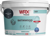 WRX Trade Satinwood Paint For Wood - Quick Dry - Pure Acrylic - Water Based (5L, Anthracite Grey 7016)