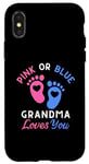 Coque pour iPhone X/XS Rose ou bleu Grandma Loves You