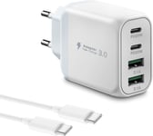 40w Chargeur Usb C Rapide, 4 Port 2usb C& 2usba Multi Pd+Qc Type C Adaptateur Rapide Pour Iphone 15 Pro Max/14/13/12/11 Plus, Pad Pro Air Mini, Samsung S24 Ultra Secteur Chargeur A[Cha241194]