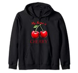 My Name is Cherry Red Ripe Red Cherry Love Valentine Zip Hoodie