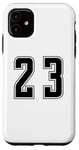 Coque pour iPhone 11 Noir Numéro 23 Équipe Junior Sports Uniforme Numéroté