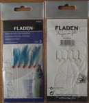 5 PACKS OF FLADEN 1253-2 BLUE FLASH FEATHERS DEEP SEA RIG FOR HERRING SIZE 2