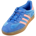 adidas Gazelle Indoor Womens Fashion Trainers in Blue Pink - 6 UK