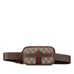 Gucci Womens Vintage GG Supreme Web Ophidia Belt Bag Brown - Beige Fabric - One Size